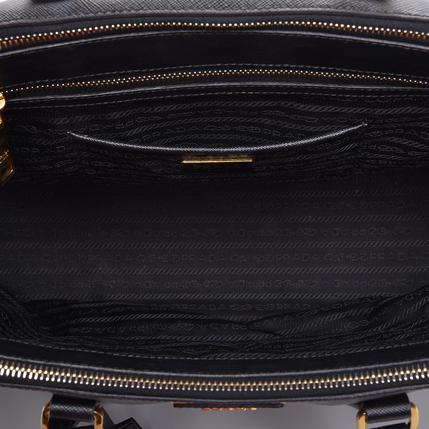 Prada Saffiano Lux Large Double Zip Tote Nero Black 5 of 7