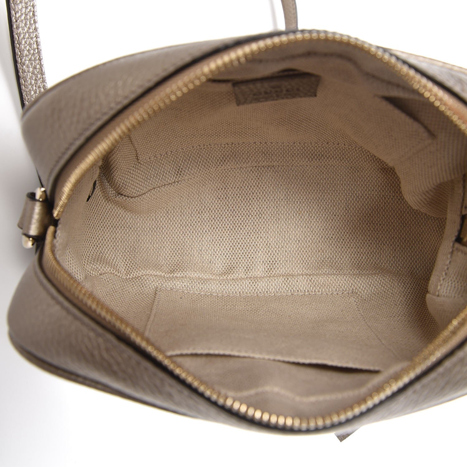 Gucci Metallic Pebbled Calfskin Small Soho Disco Bag Golden Beige 5 of 7