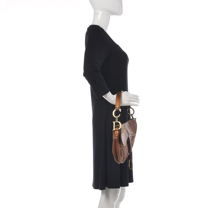 Christian Dior Lizard Saddle Bag Brown 2 of 15