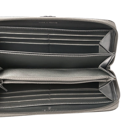 Chanel Metallic Caviar Quilted Boy Zip Around Wallet Silver 5 of 12