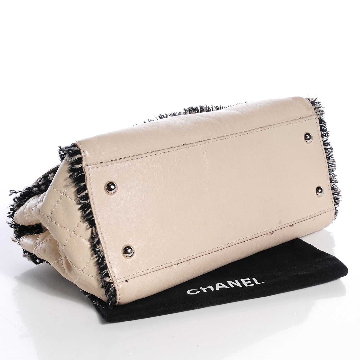 Chanel Calfskin Tweedy Flap Black Ivory 4 of 8
