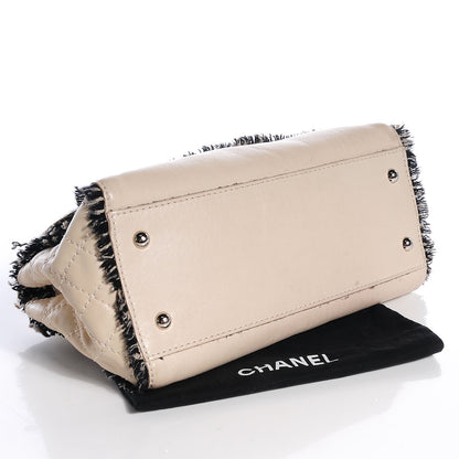 Chanel Calfskin Tweedy Flap Black Ivory 4 of 8
