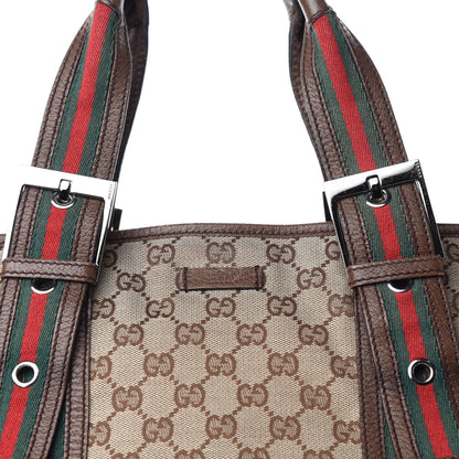 Gucci GG Monogram Medium Web Handle Vertical Tote Bag Dark Brown 16 of 16