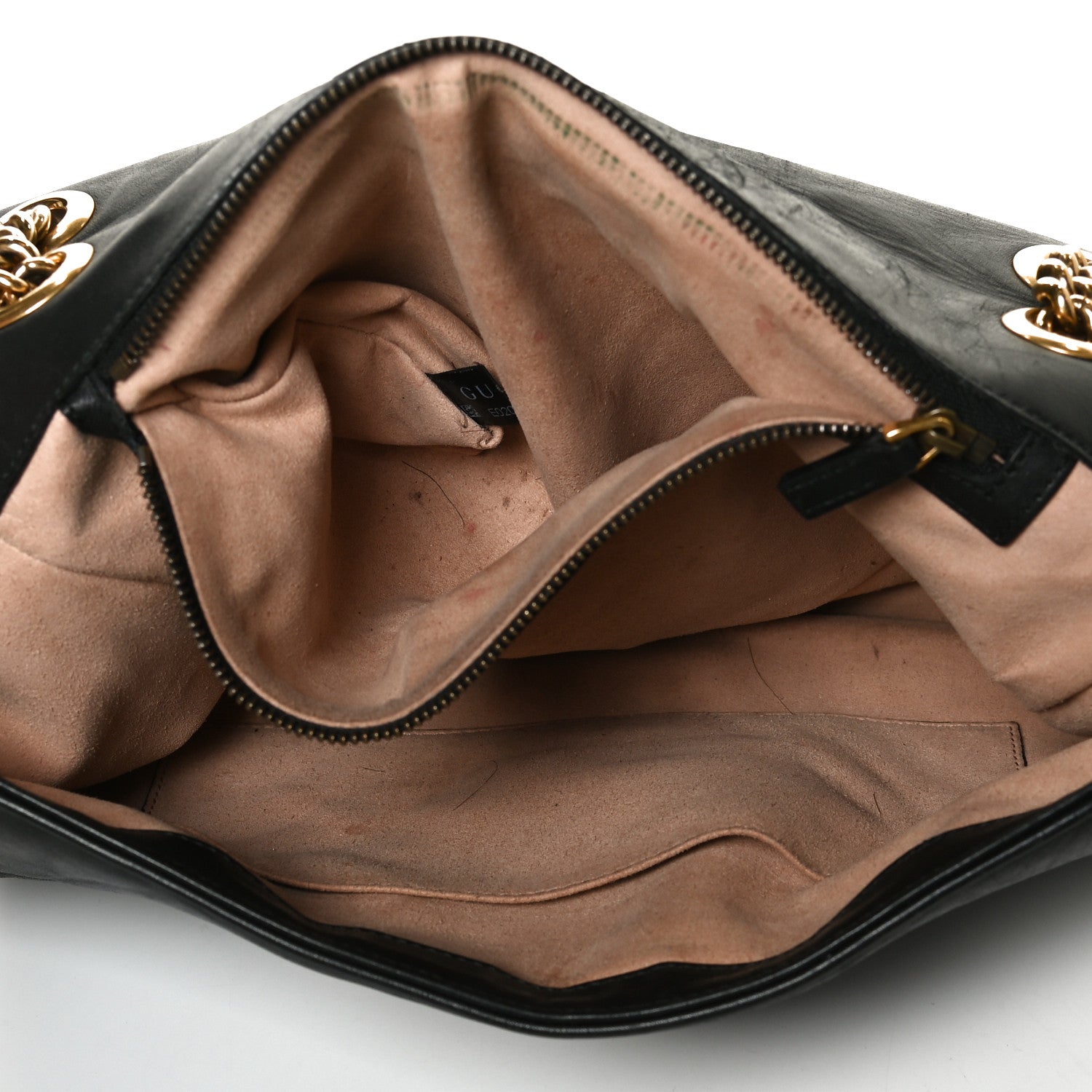 Gucci Calfskin Matelasse Medium GG Marmont Shoulder Bag Black 12 of 13
