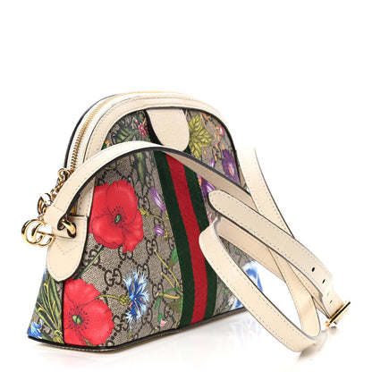 Gucci GG Supreme Monogram Flora Web GG Small Ophidia Dome Shoulder Bag White 2 of 4