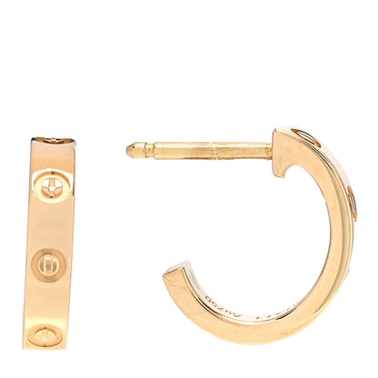 Cartier 18K Yellow Gold Small LOVE Hoop Earrings 1 of 6