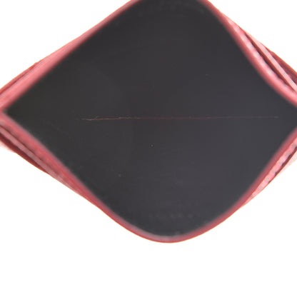 Saint Laurent Grain De Poudre Matelasse Chevron Credit Card Case New Red 5 of 8