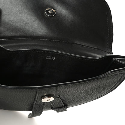 Christian Dior X KAWS Grained Calfskin Saddle Wristlet Black 7 of 9