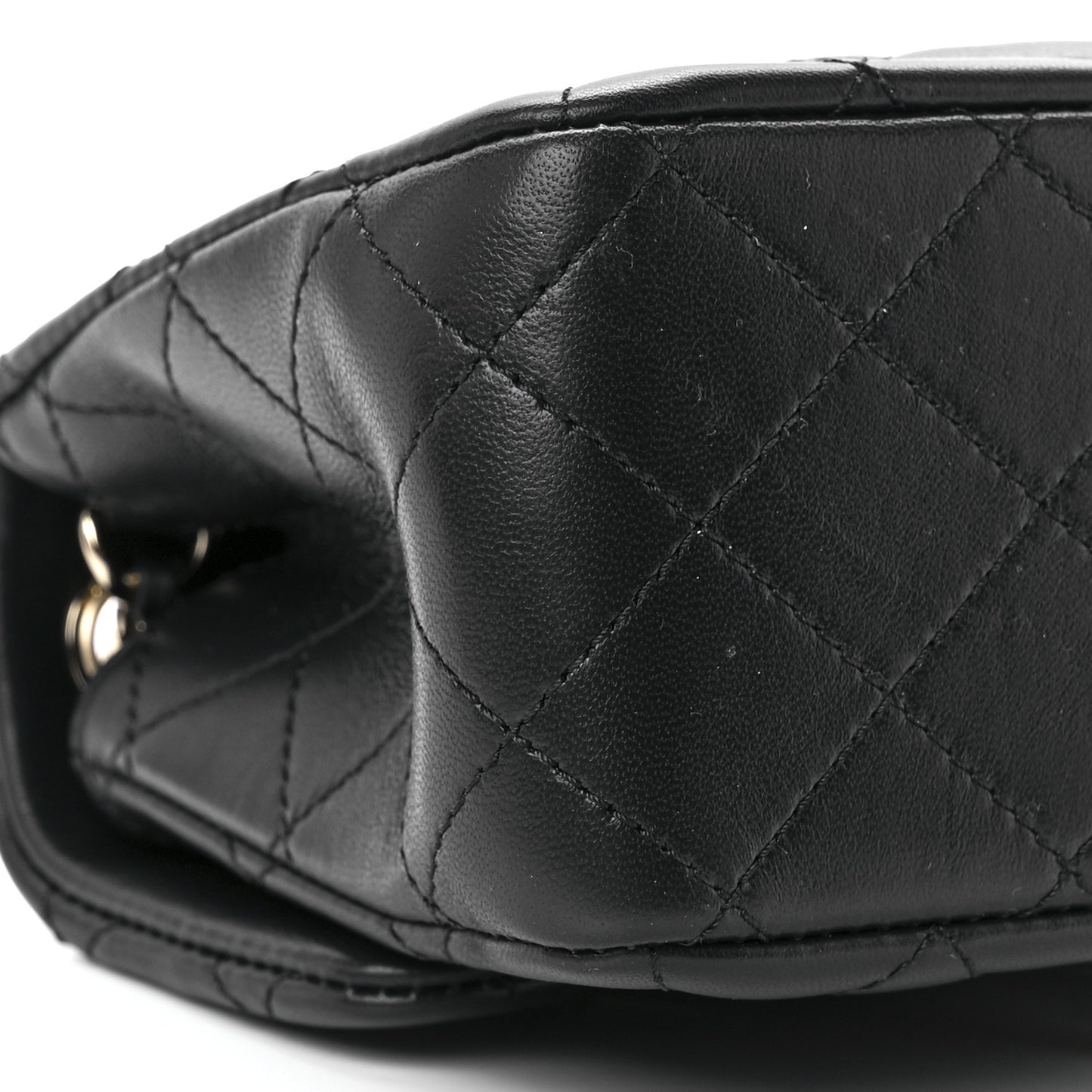 Lambskin Quilted Enamel Mini Pearl Crush Flap Black