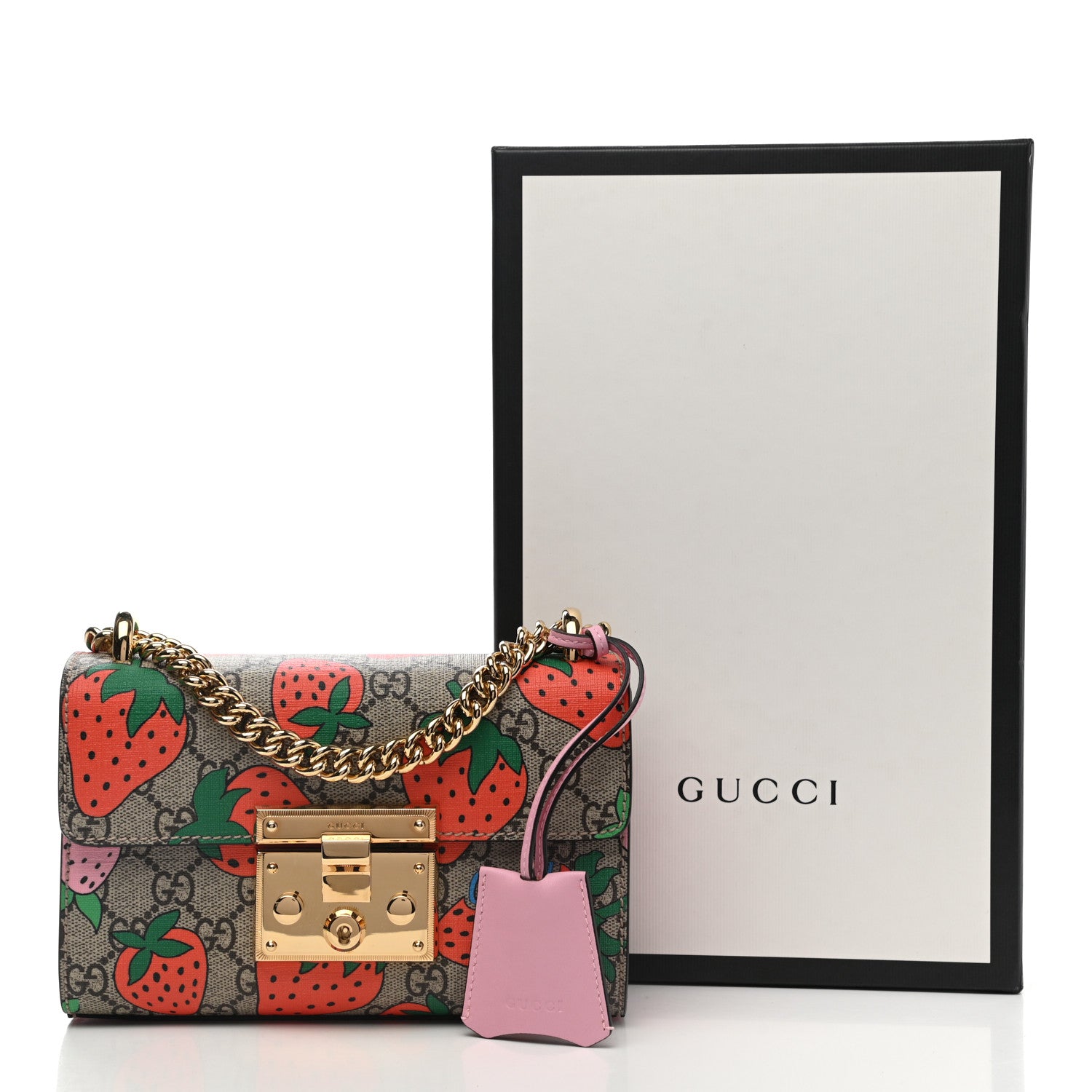 Gucci GG Supreme Monogram Strawberry Small Padlock Shoulder Bag 11 of 11