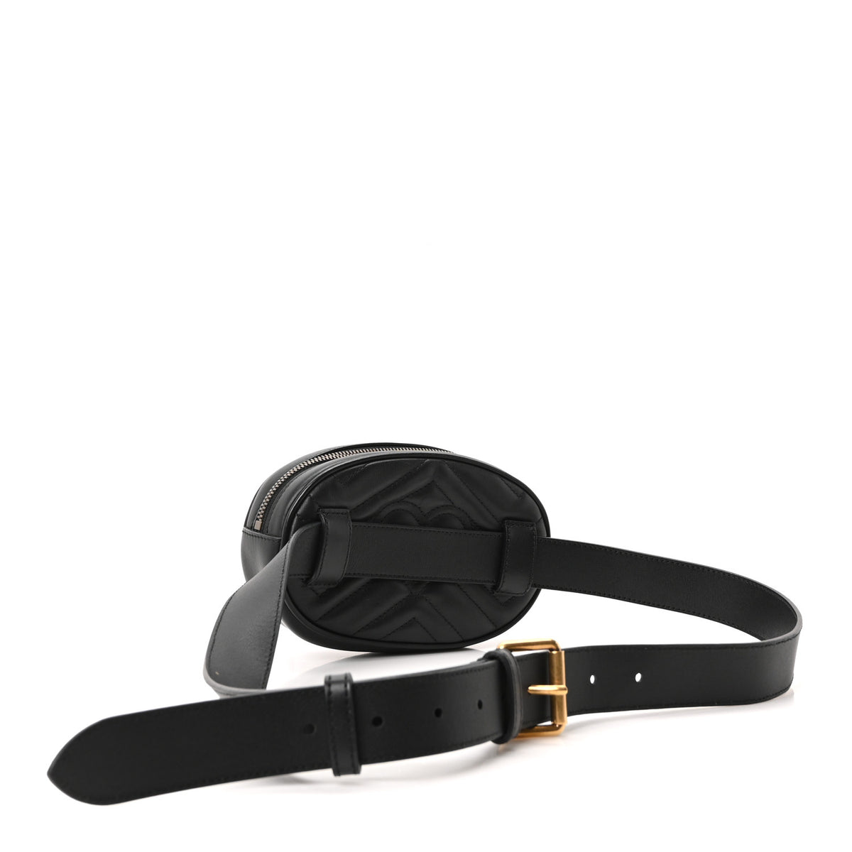 Gucci Calfskin Matelasse GG Marmont Belt Bag 95 38 Black 3 of 10