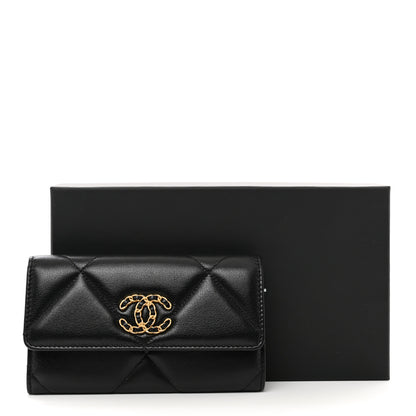 Chanel Lambskin Quilted Chanel 19 Flap Wallet Black 9 of 9