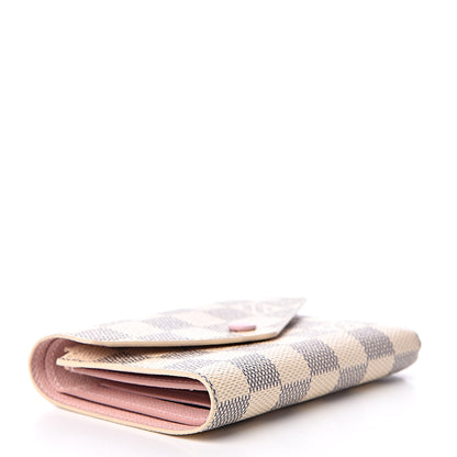 Louis Vuitton Damier Azur Victorine Wallet Rose Ballerine 4 of 9