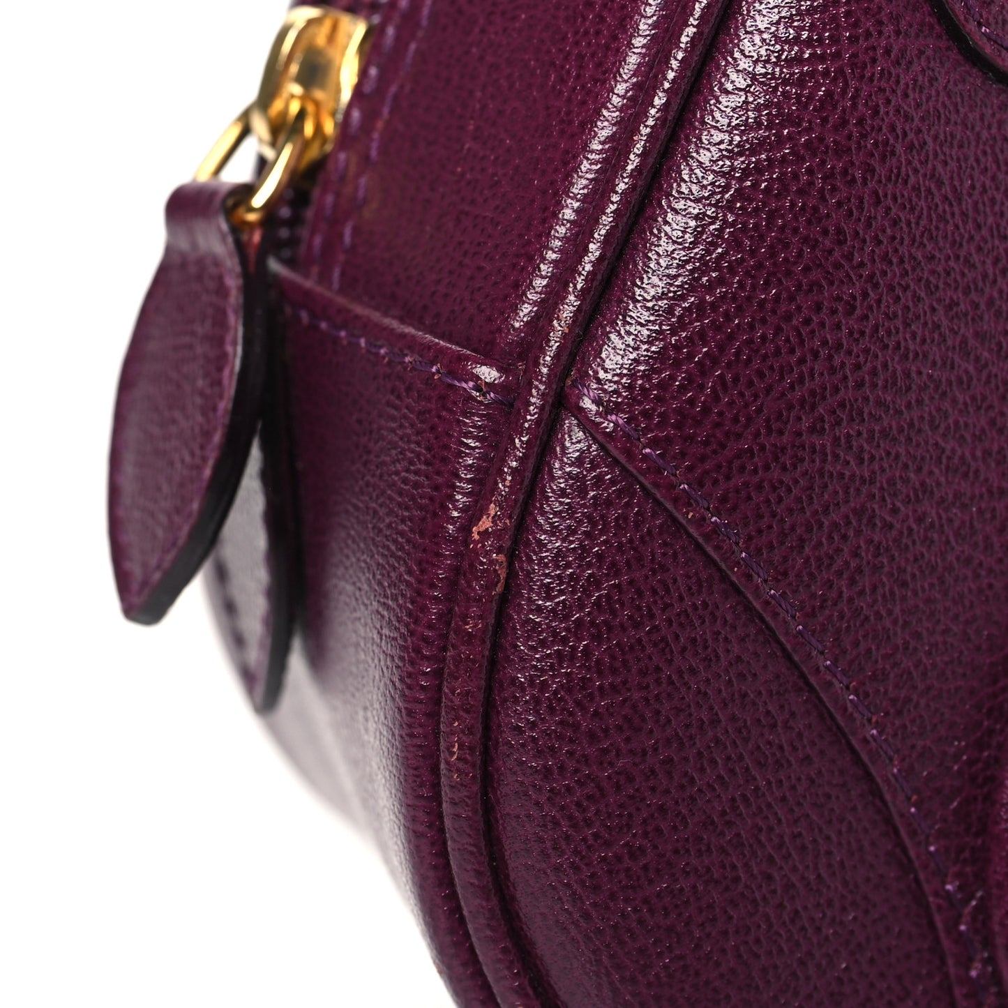 Calfskin Mini Saddle Bowler Purple