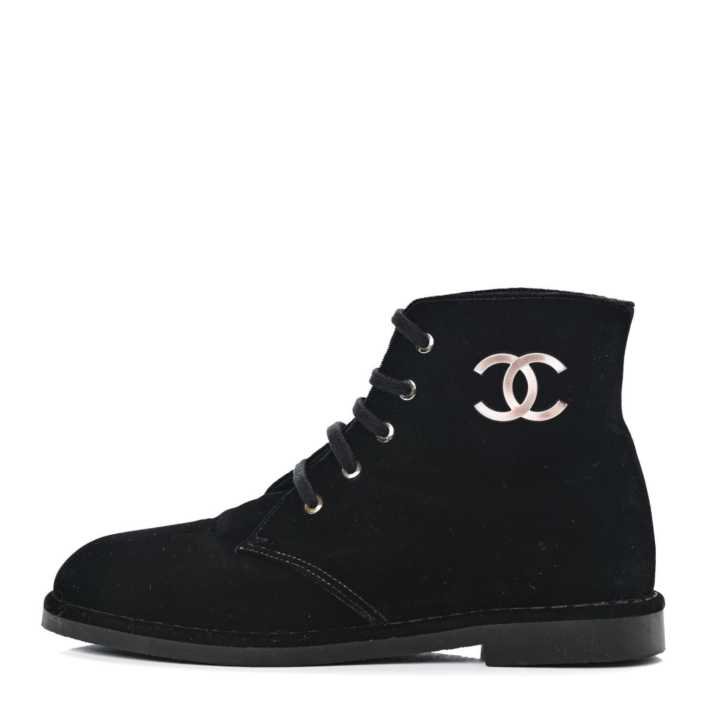 Velvet CC Lace Up Boots 38.5 Black