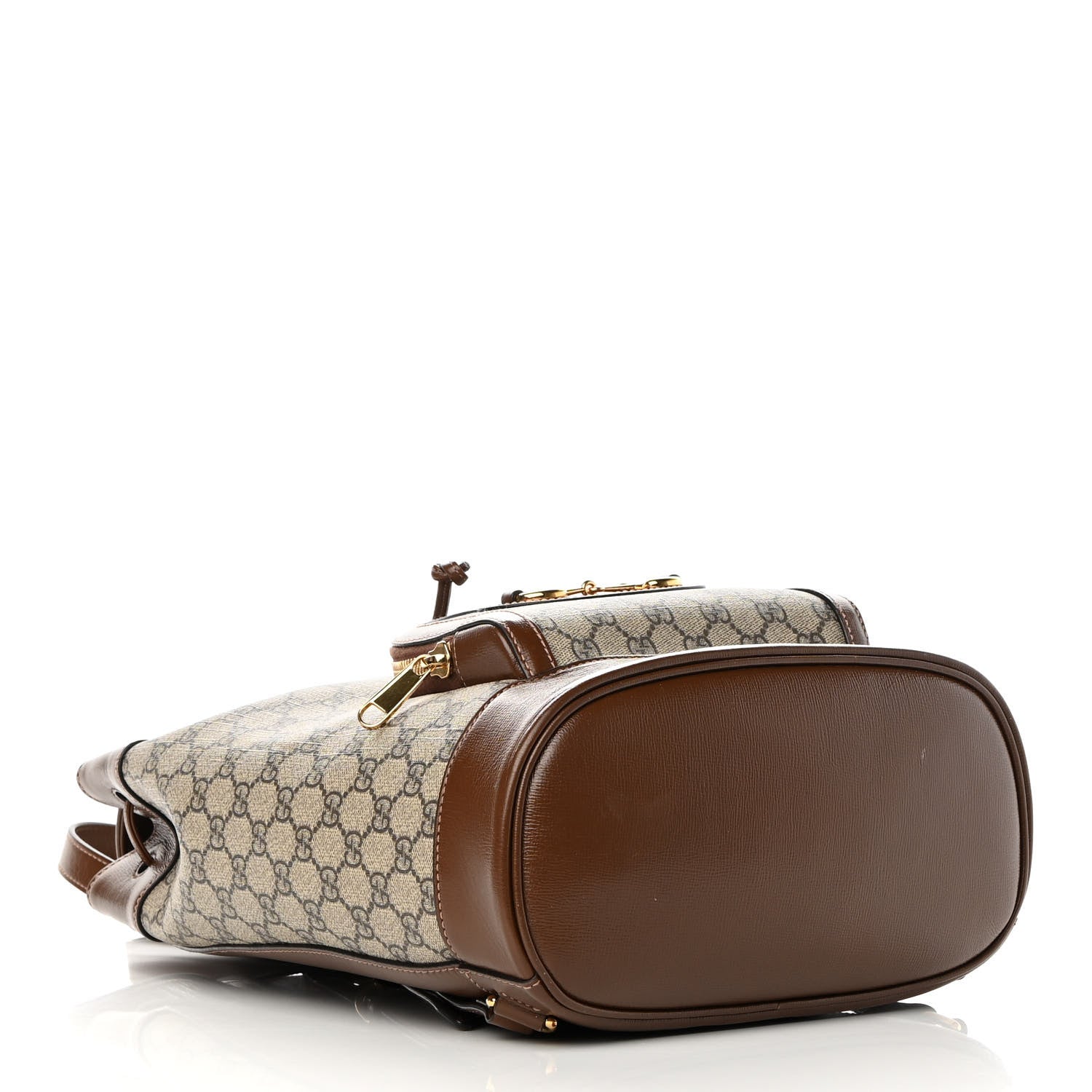 Gucci GG Supreme Monogram Calfskin Horsebit 1955 Single Buckle Backpack Beige Brown Sugar 4 of 17