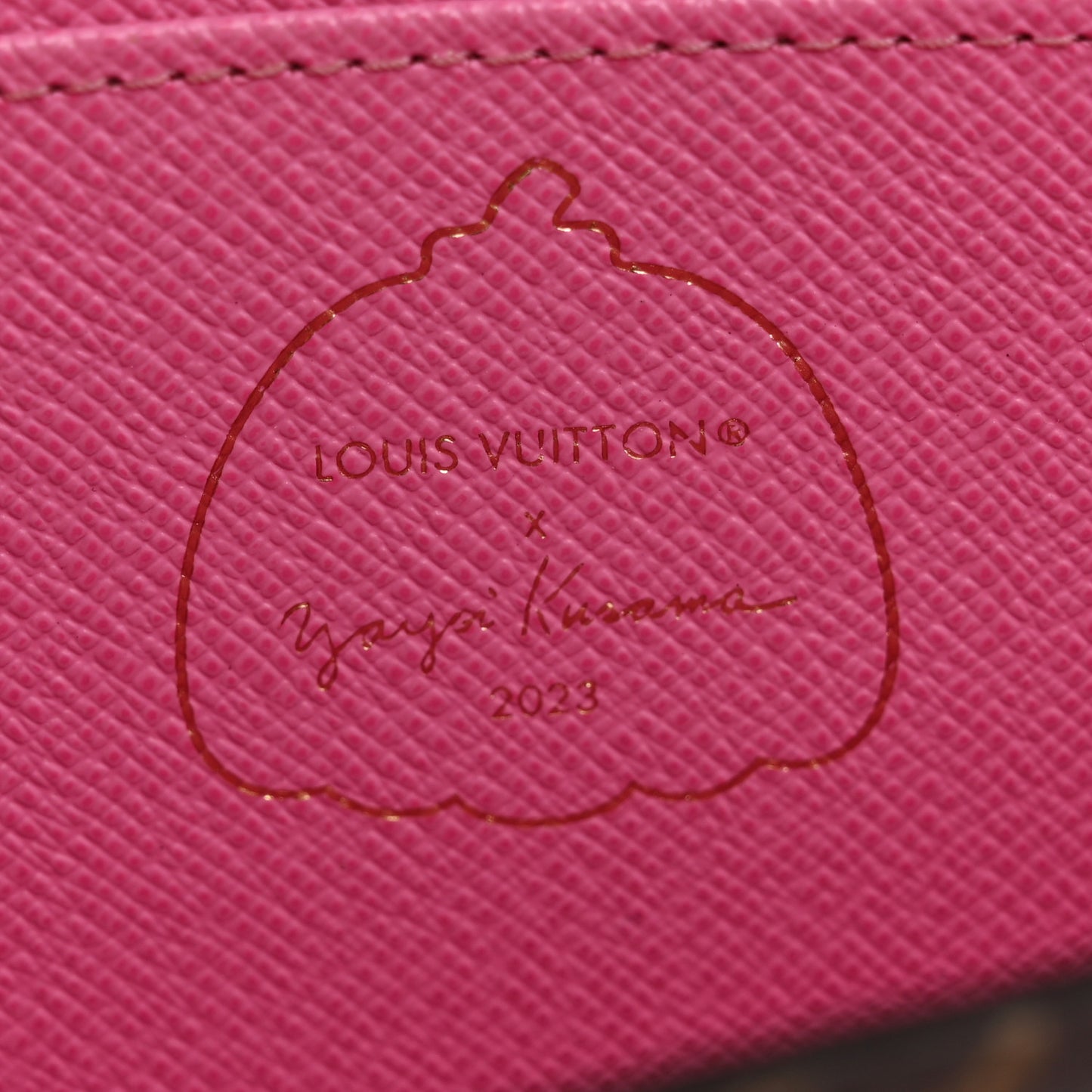 LV X YK Monogram Kusama Pumpkin Sarah Wallet