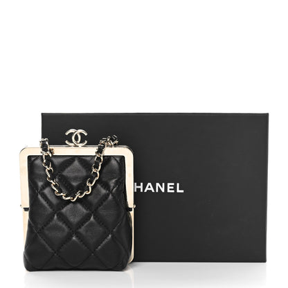 Chanel Lambskin Plexi Quilted CC Evening Clutch With Chain Black 11 of 11