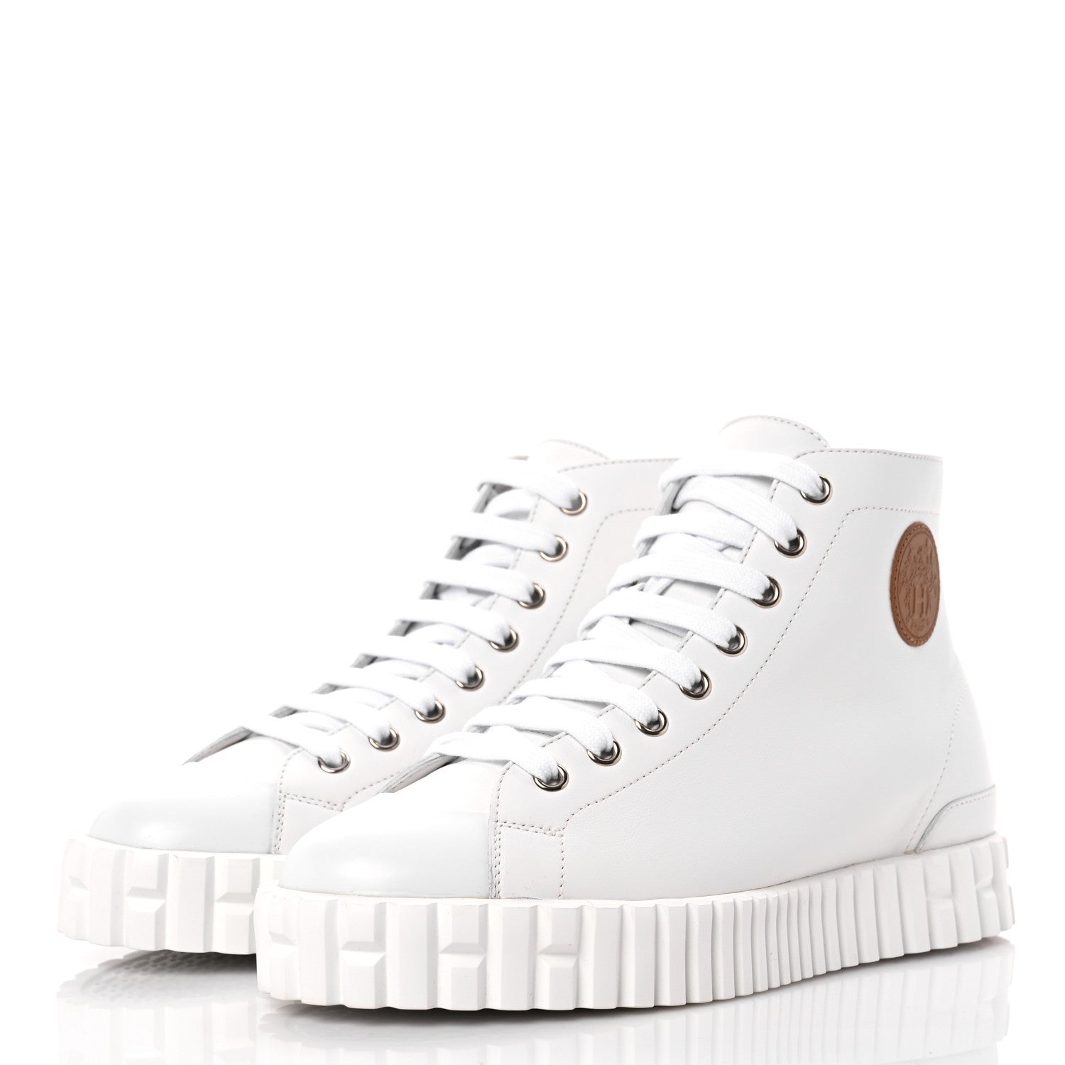 Hermes Calfskin Womens Climb Sneakers 37 White 3 of 9