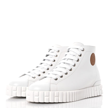 Hermes Calfskin Womens Climb Sneakers 37 White 3 of 9
