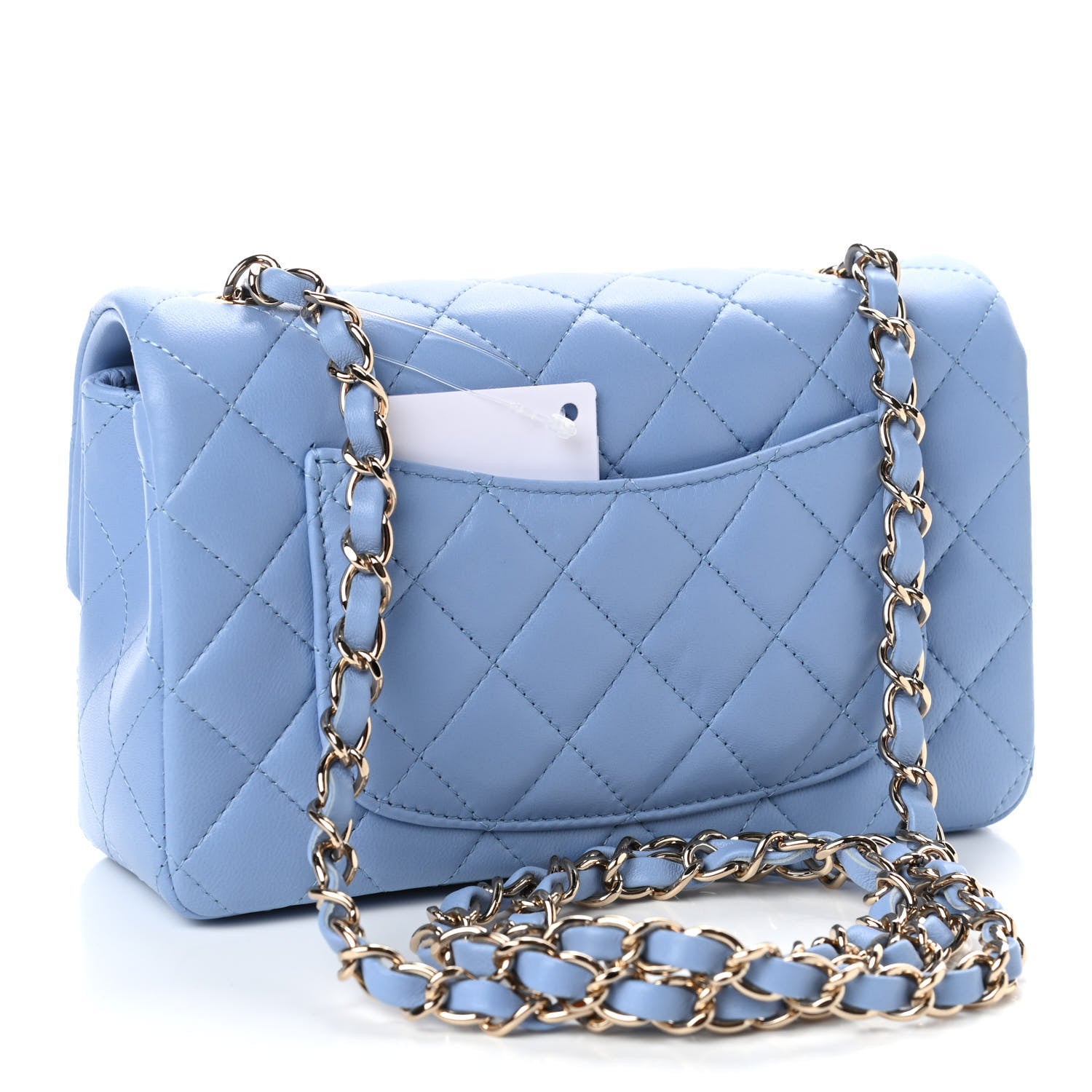 Chanel Lambskin Quilted Mini Rectangular Flap Light Blue 2 of 4