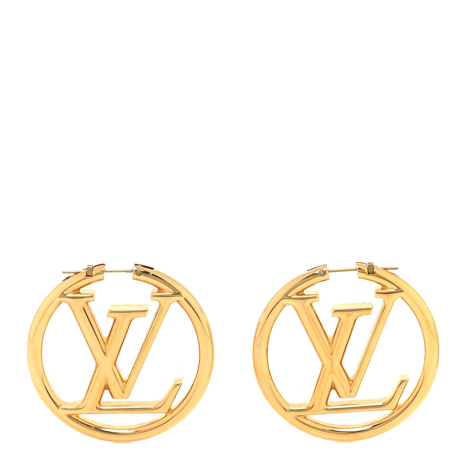 Louis Vuitton Metal Louise Hoop Earrings Gold 1 of 5
