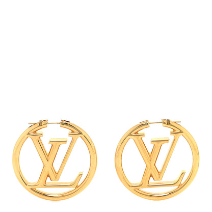 Louis Vuitton Metal Louise Hoop Earrings Gold 1 of 5