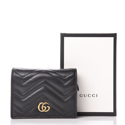 Gucci Calfskin Matelasse GG Marmont Card Case Wallet Black 10 of 10