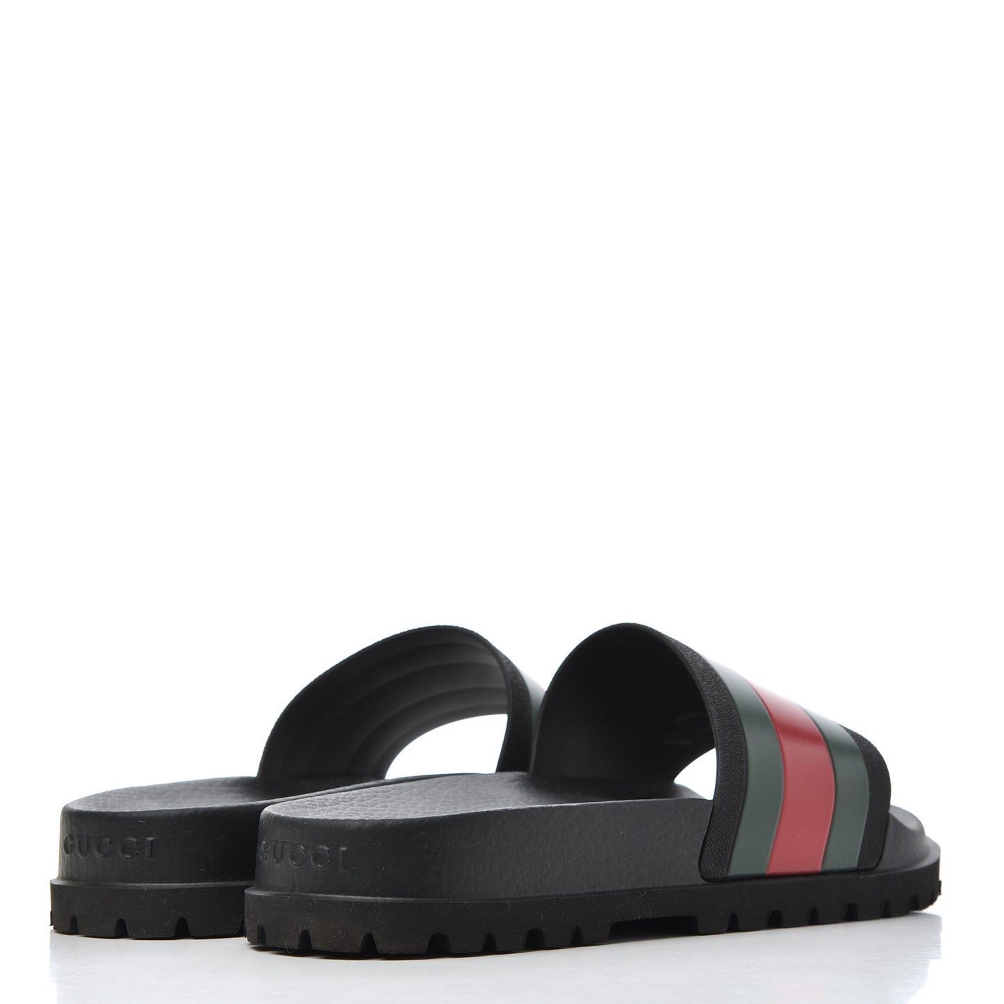 Rubber Web Mens Lug Sole Slide Sandals 9 Black Green Red