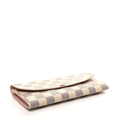 Louis Vuitton Damier Azur Emilie Wallet Rose Ballerine 4 of 8