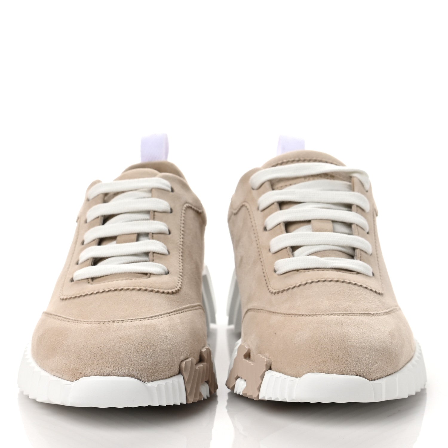 Hermes Goatskin Suede Goatskin Bouncing Sneakers 36 White Gomme 2 of 8