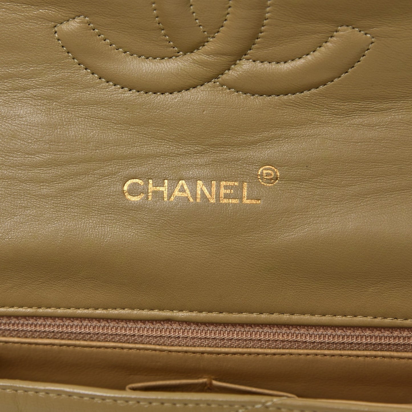 Lambskin Small Single Flap Beige