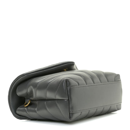 Saint Laurent Calfskin Y Quilted Monogram Toy Loulou Satchel Storm 4 of 15