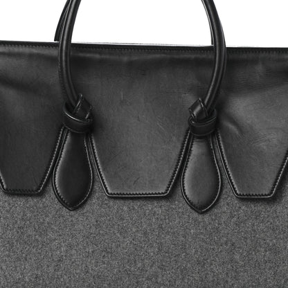 Celine Felt Calfskin Medium Tie Knot Tote Grey Black 7 of 9