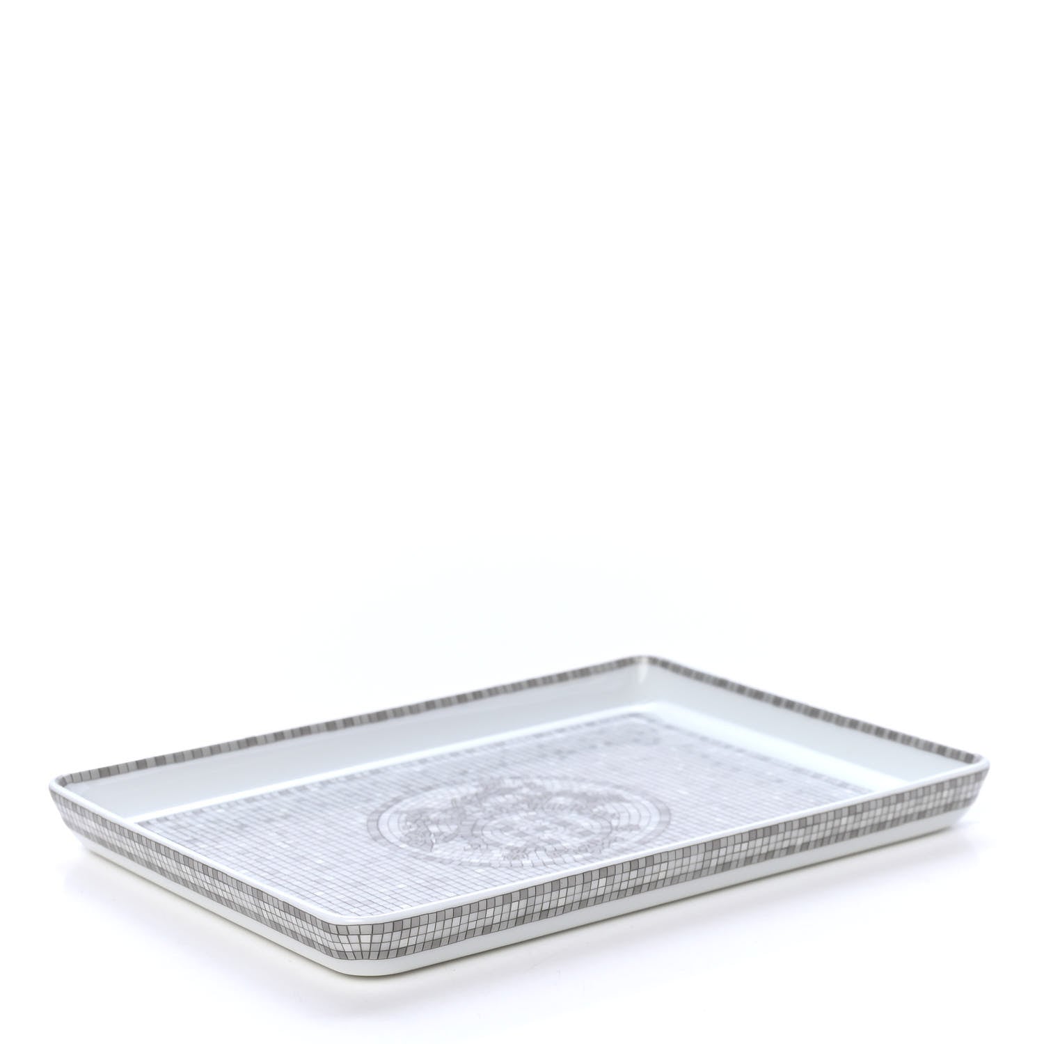 Hermes Porcelain Mosaique Au 24 Sushi Plate Platine 3 of 3