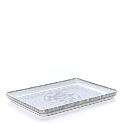 Hermes Porcelain Mosaique Au 24 Sushi Plate Platine 3 of 3