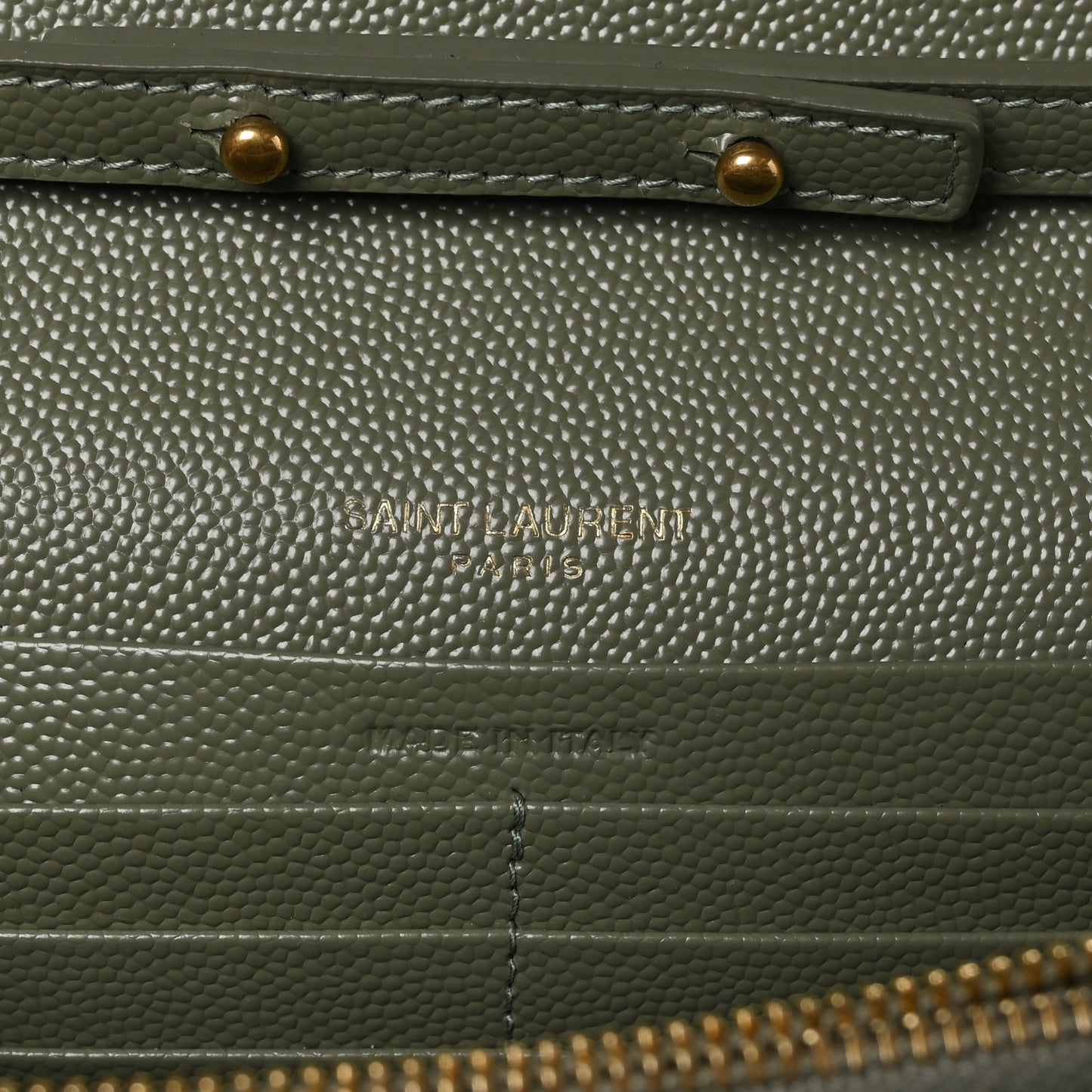 Grain De Poudre Matelasse Chevron Monogram Chain Wallet Light Sage