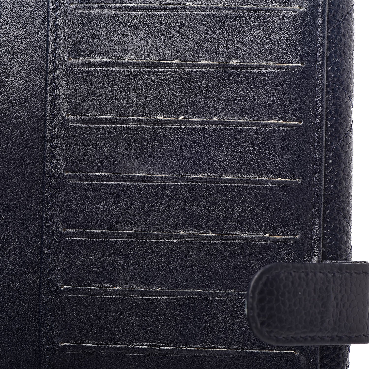Chanel Caviar Quilted CC Long Double Wallet Navy 9 of 14
