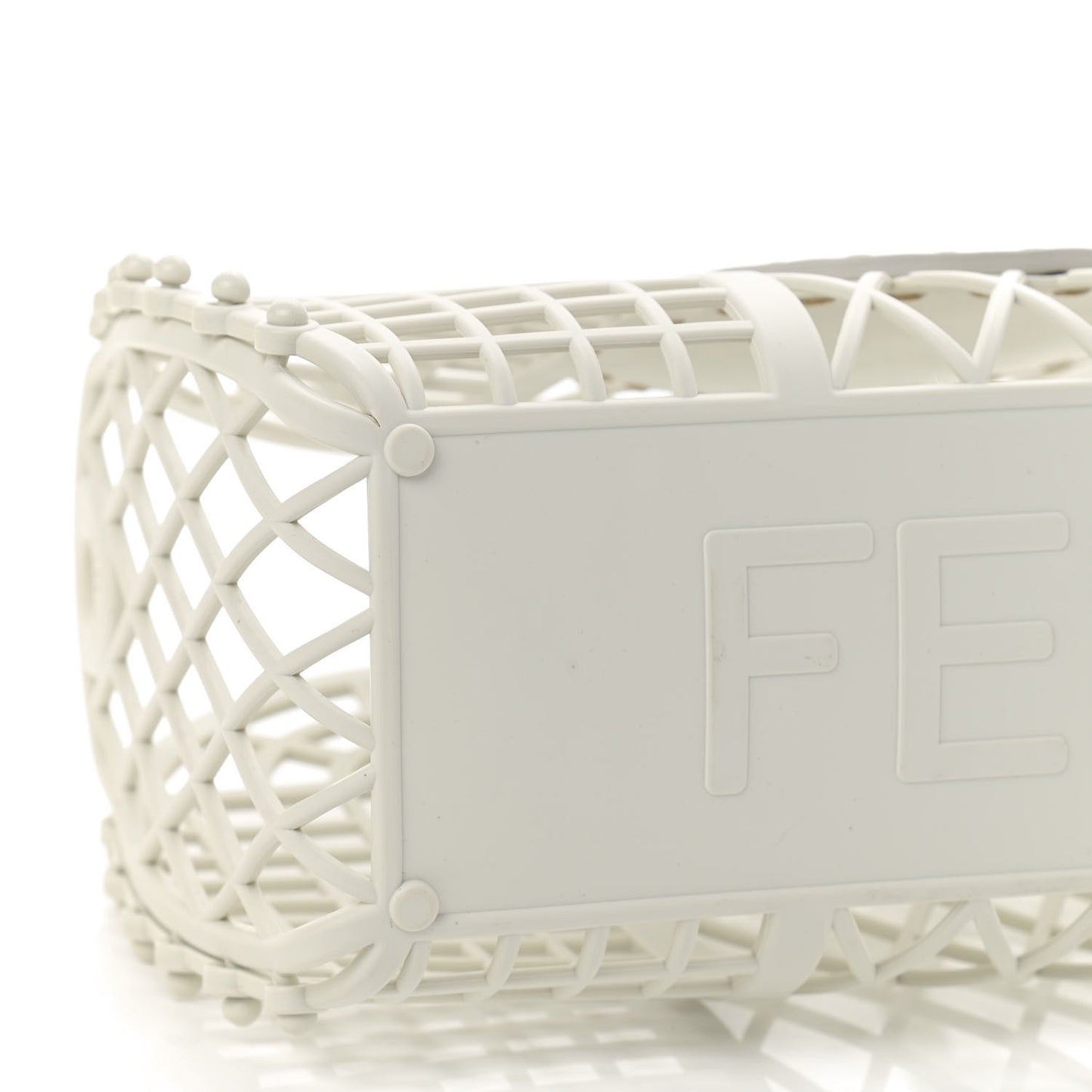 Recycled Plastic Vitello Liberty Matte Small Fendi Basket White Ice