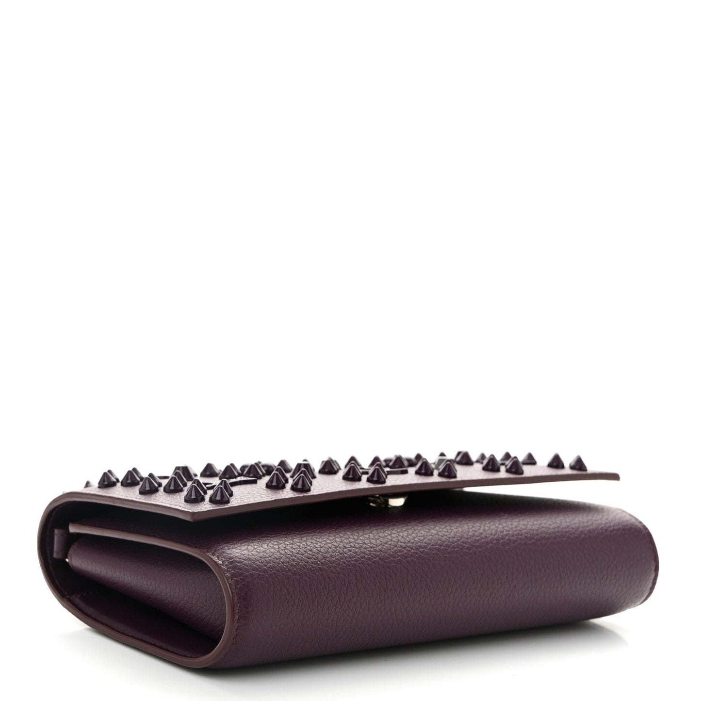 Calfskin Spikes Loubinthesky Paloma Clutch Merlot