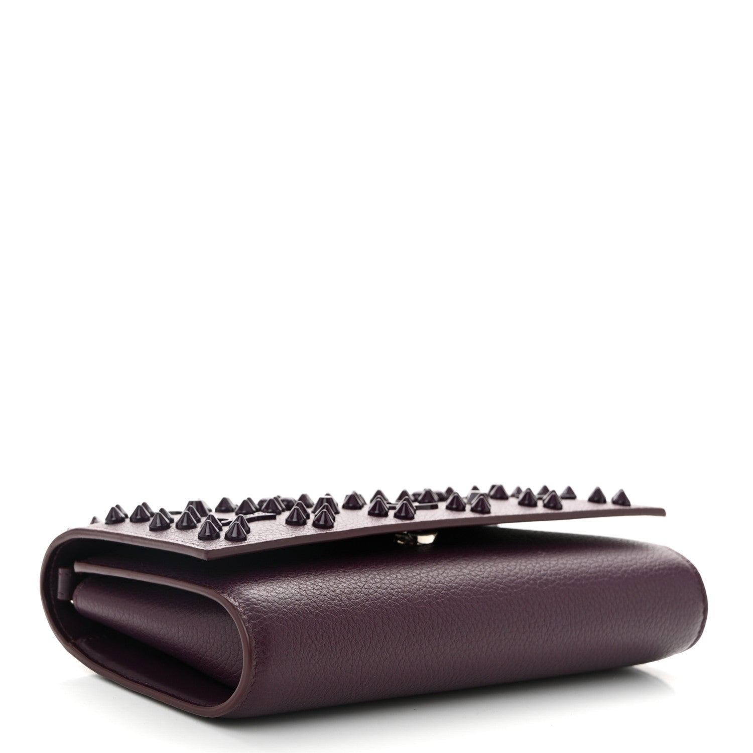 Christian Louboutin Calfskin Spikes Loubinthesky Paloma Clutch Merlot 4 of 10