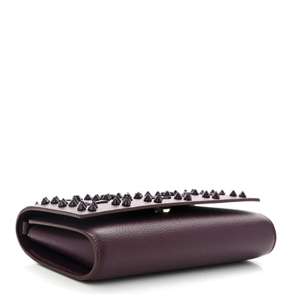 Christian Louboutin Calfskin Spikes Loubinthesky Paloma Clutch Merlot 4 of 10