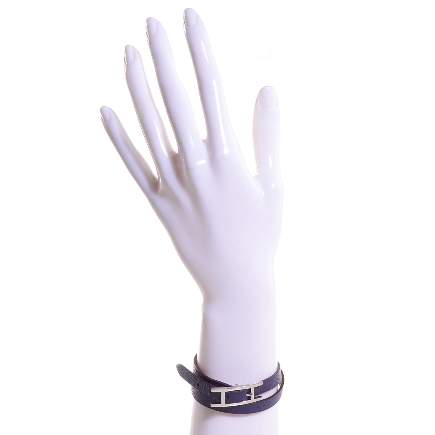 Hermes Epsom Swift Behapi Double Tour Reversible Bracelet Iris Rubis Small 2 of 8