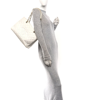 Chanel Caviar Quilted Grand Shopping Tote GST White 2 of 10