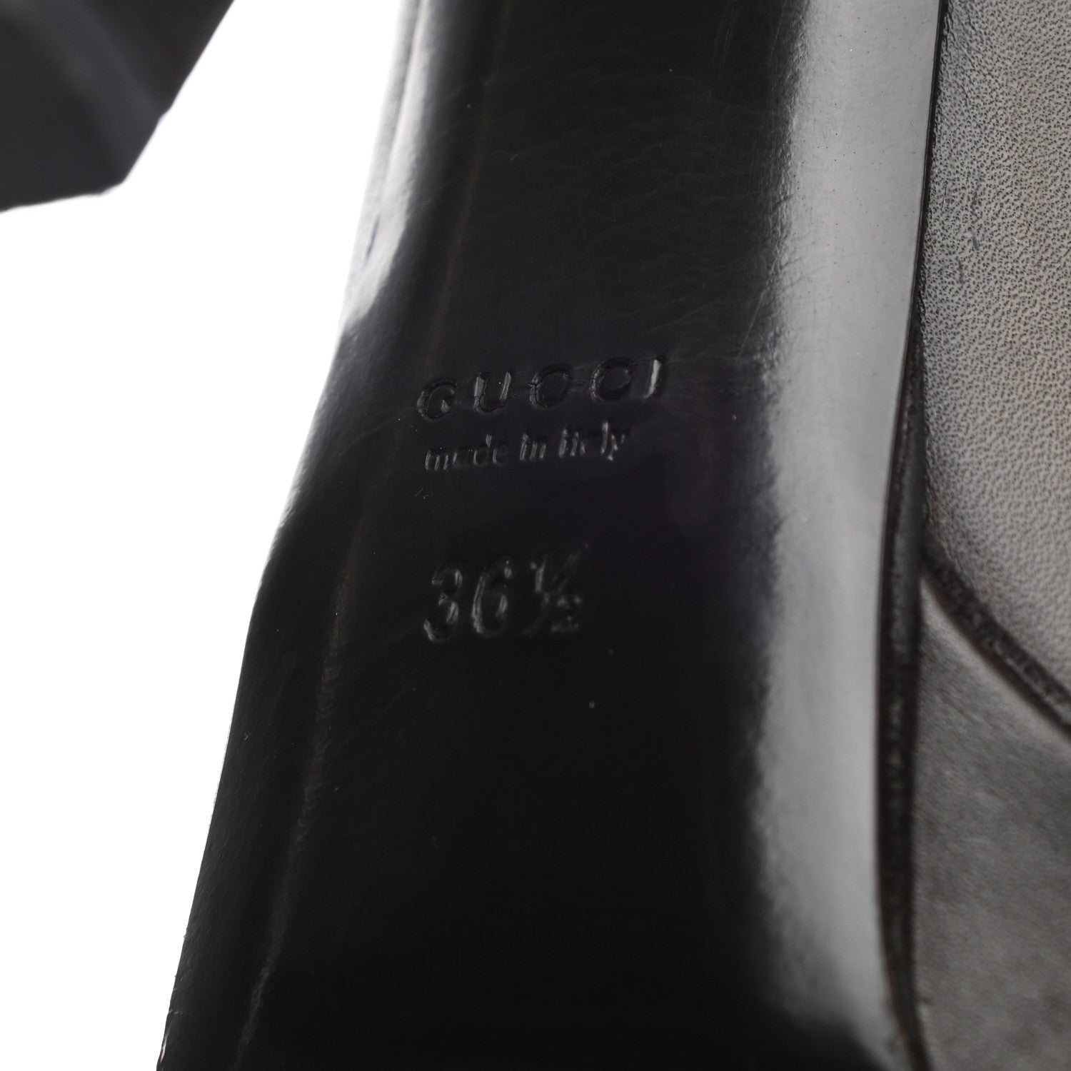 Gucci Calfskin Alexa Knee High Platform Boots 36.5 Black 6 of 8