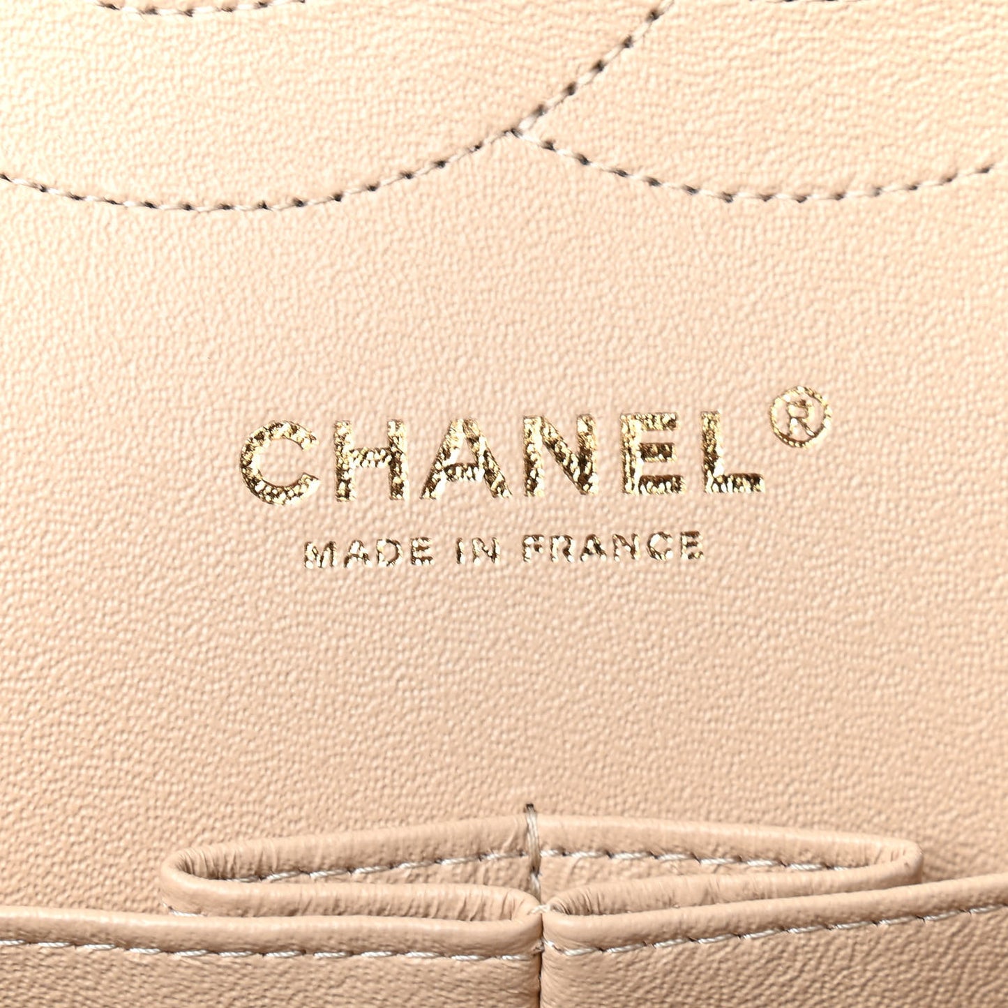 Caviar Quilted Jumbo Double Flap Beige Clair