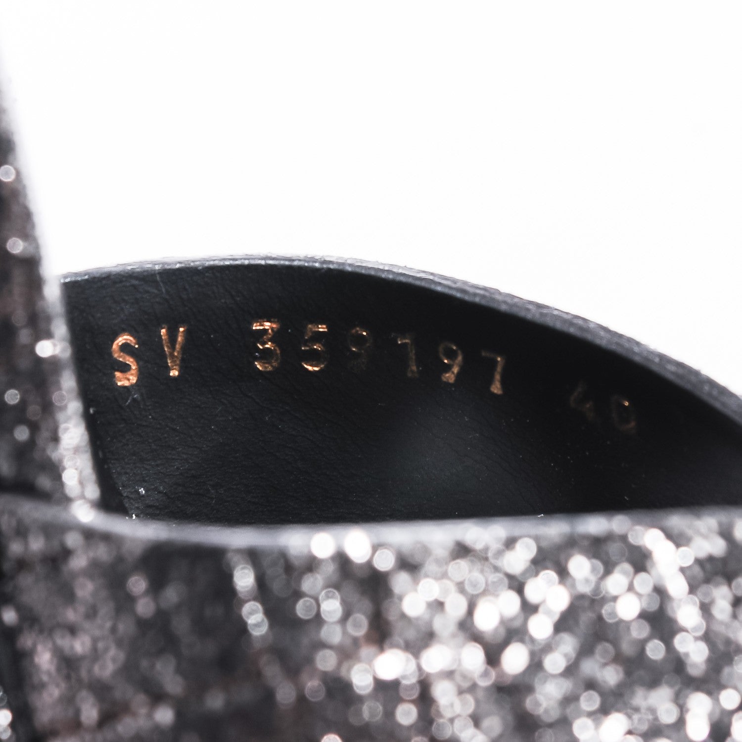 Saint Laurent Crocodile Embossed Metallic Calfskin Tribute 105 Platform Sandal 40 Anthracite 7 of 7
