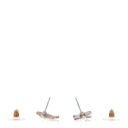Chanel Crystal CC Pearl Star Drop Earrings Silver 3 of 5