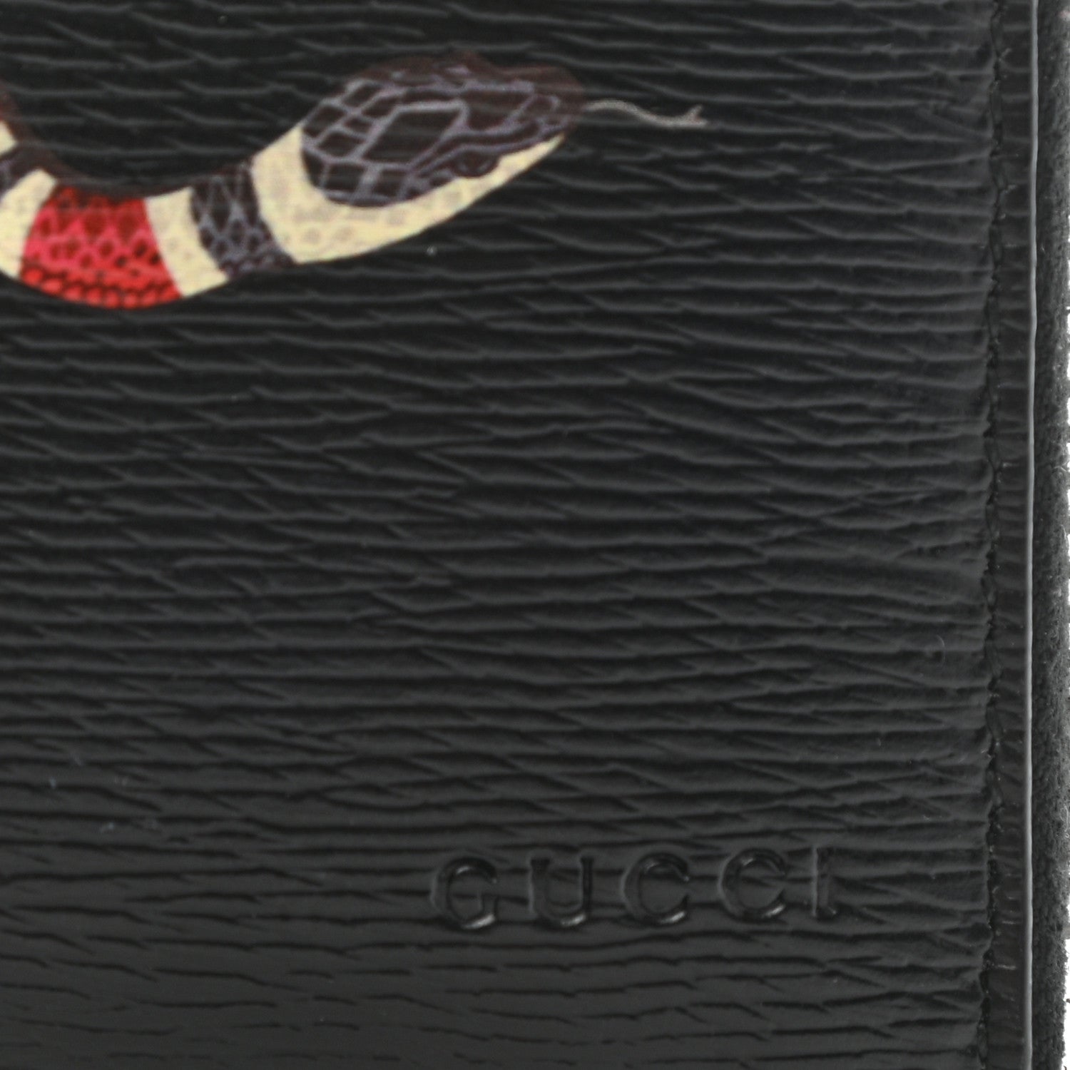 Gucci Calfskin Kingsnake Zip Around Wallet Black 7 of 9