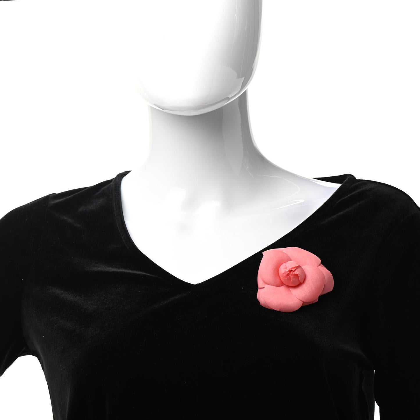 Silk Taffeta Camellia Brooch Pin Rose Pink